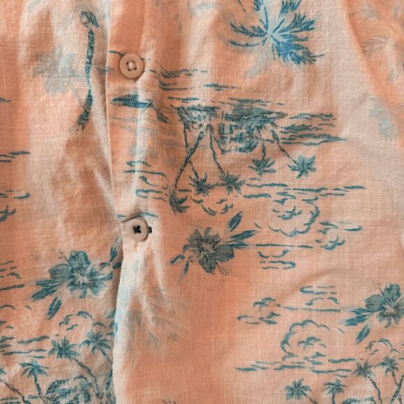 George Men Button Up Shirt M (38-40) Hawaii Pink Classic Fit Short Sleeve Pocket - Picture 3 of 4